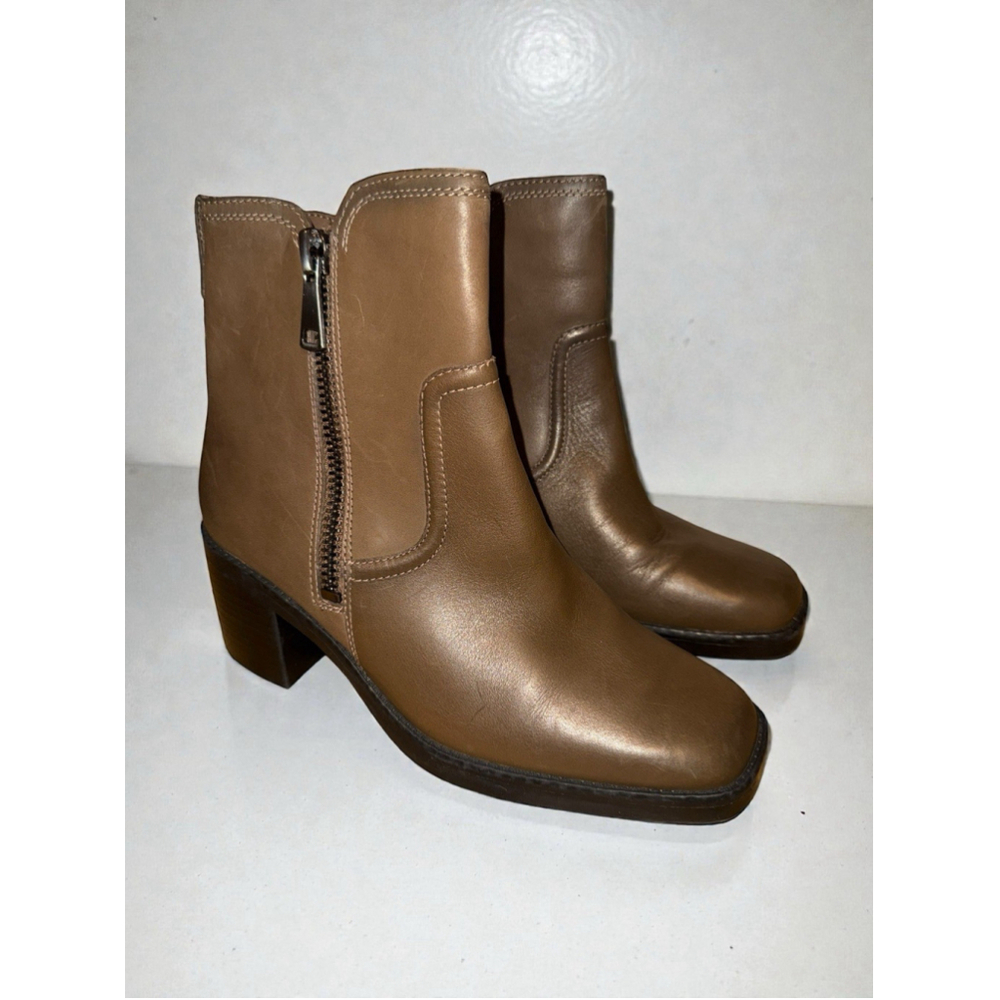 Naturalizer Women's Emmy Block‎ Heel Ankle Boot Mink Brown Size 8 Display Model